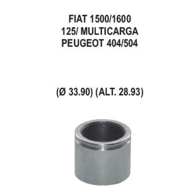 Pfd87834 - piston caliper - fiat 1500 | 1600 | 125 multicarga | peugeot 404 504 - diam. 33.90 | alt. 28.93