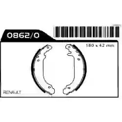 Z-862 - renault 9-11-19- clio ( jgo de zapatas c/cintas x 2 rdas) bendix